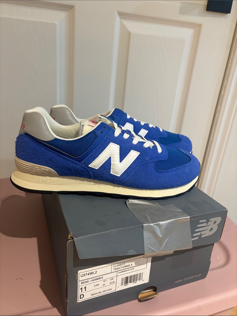 *Brand New* New Balance Men's Blue and White Retro Runner Sneakers